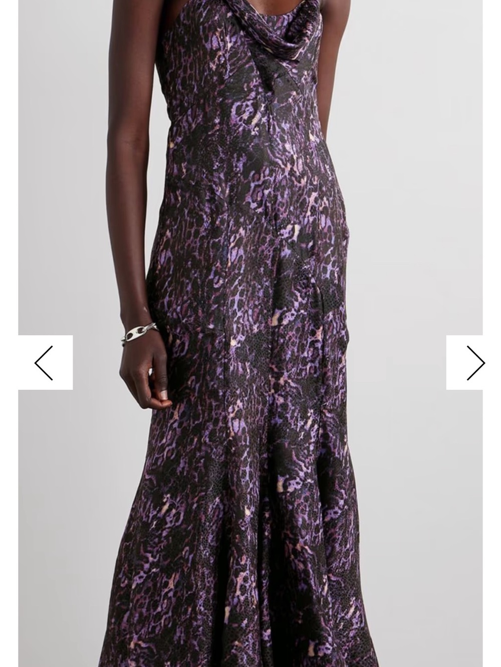 Isabel Marant Black and Purple Cowl Neck Slip Dress